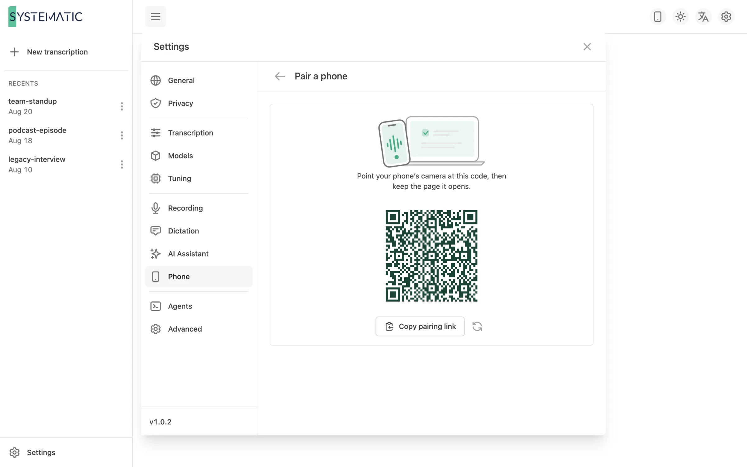 Record on your phone, transcribe on your computer